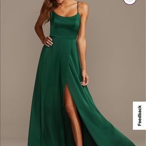 David’s Bridal Crepe Back Satin Spaghetti Strap Bridesmaid Dress - Size 4
